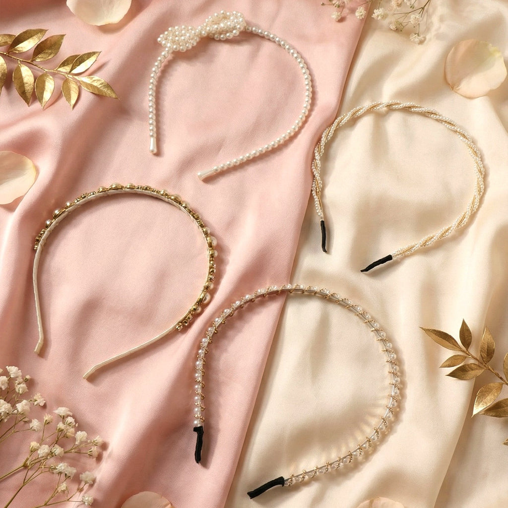 Trendy pearl and beaded hair band perfect for stylish hairstyles