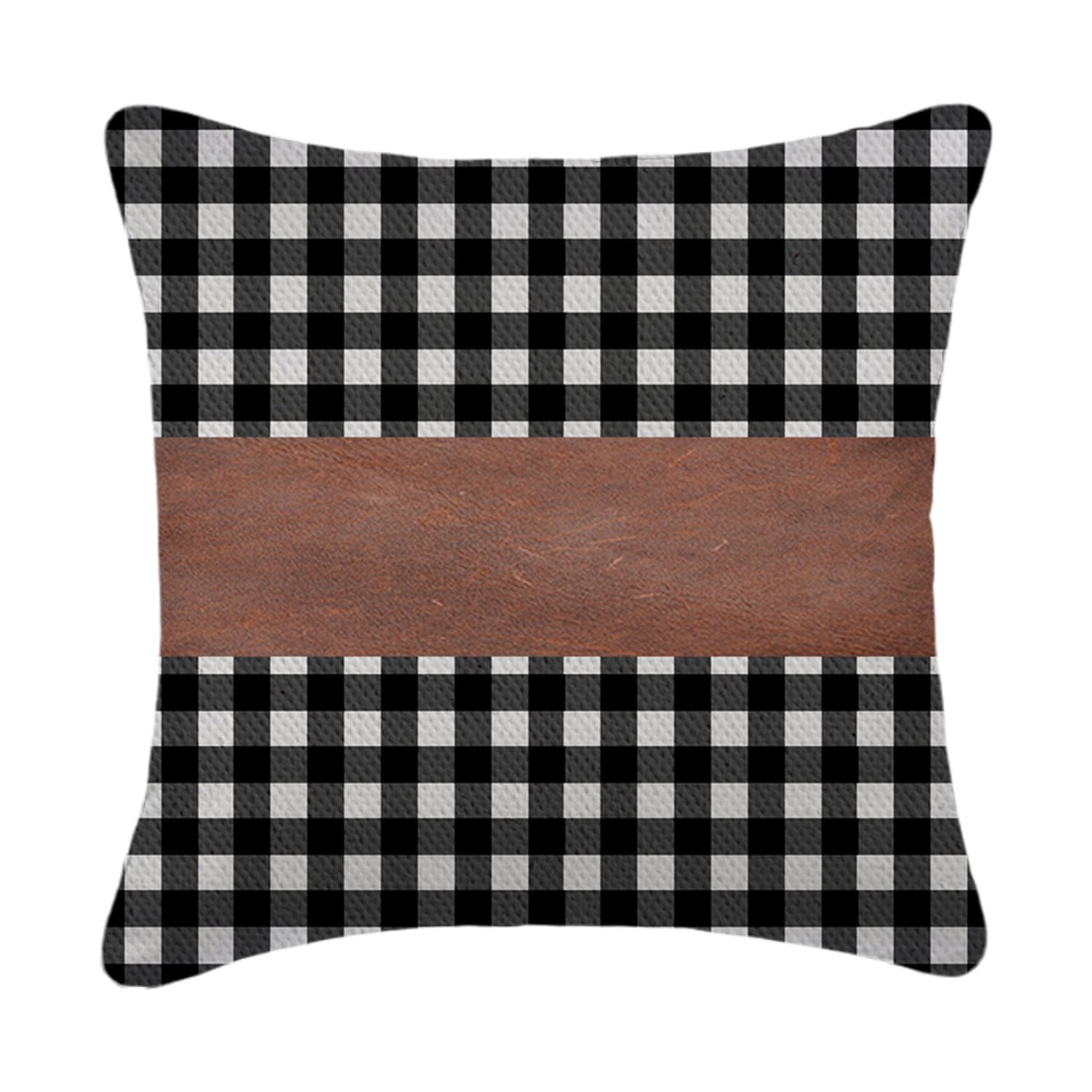 Elegant design of a faux leather and cotton pillow cover enhancing a bedroom.