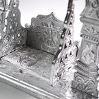 Intricately engraved silver finish Jhula for Laddu Gopal idols