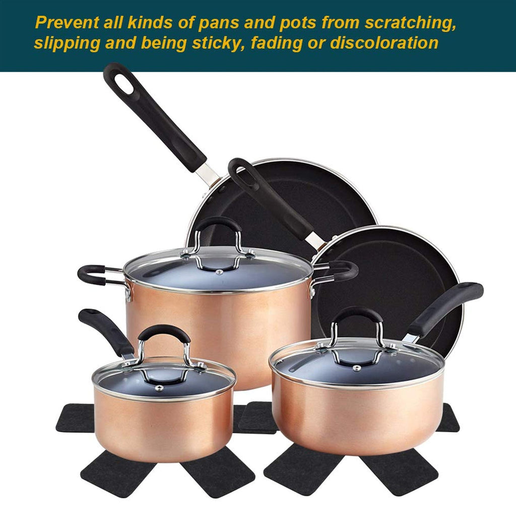Black StackSafe felt pan protector pad for cookware protection
