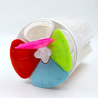 Stackable design of the 4 section storage container for efficient pantry use.