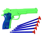 Another angle of the black plastic kids toy gun with a modern design.