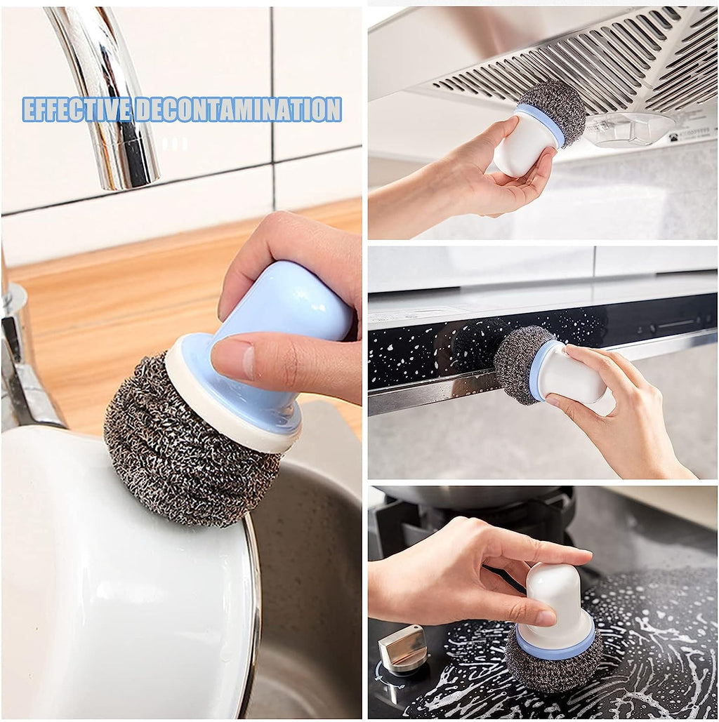 Comfortable palm-grip handle of the Pro Clean dish cleaning brush.