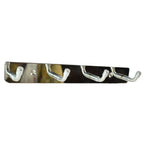 Polished metallic finish of stainless steel coat hook rack on wall