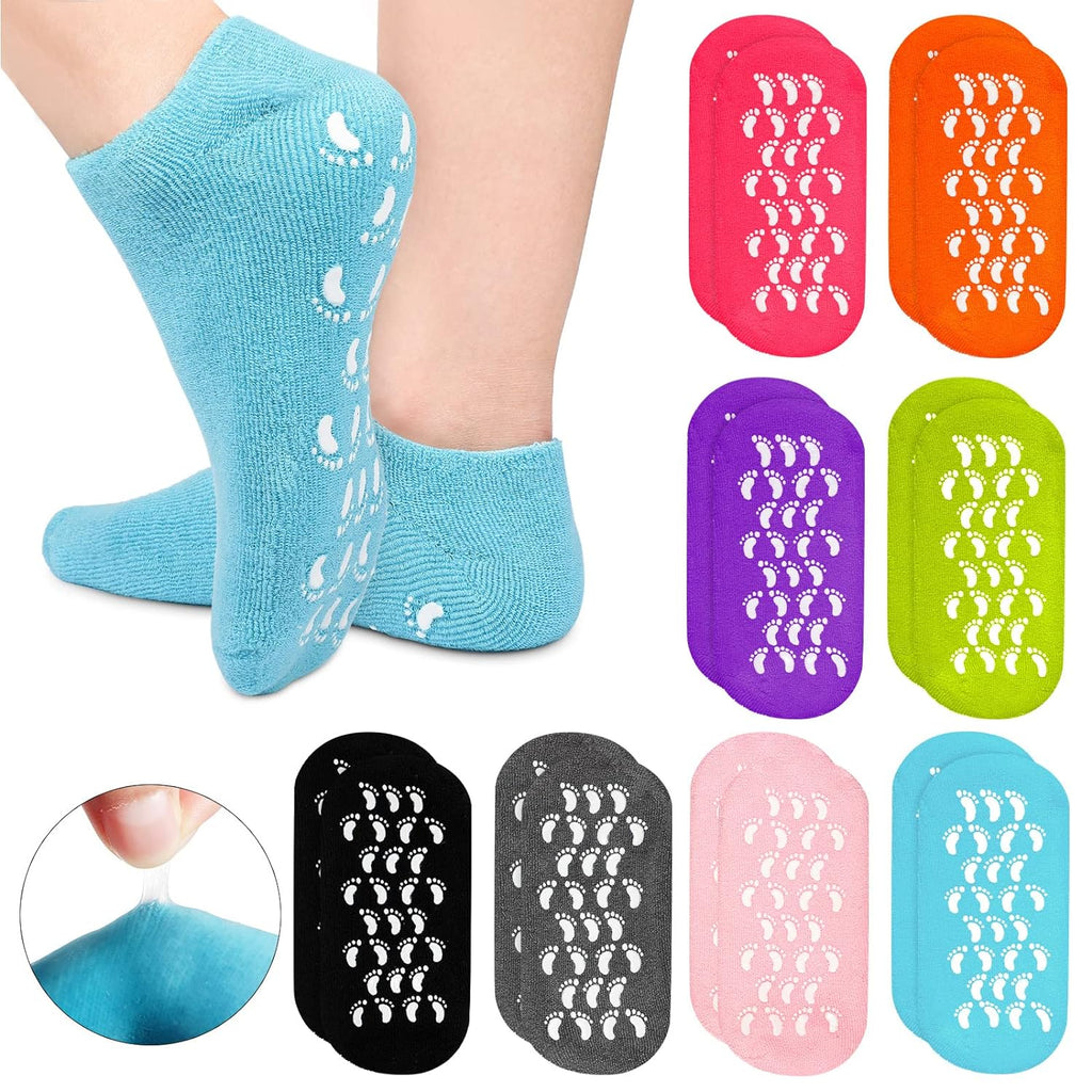 Product packaging for the soft socks, highlighting benefits for dry feet relief.
