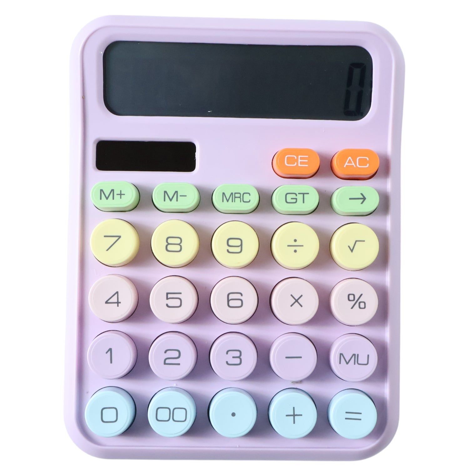 Compact digital calculator designed for desktop use