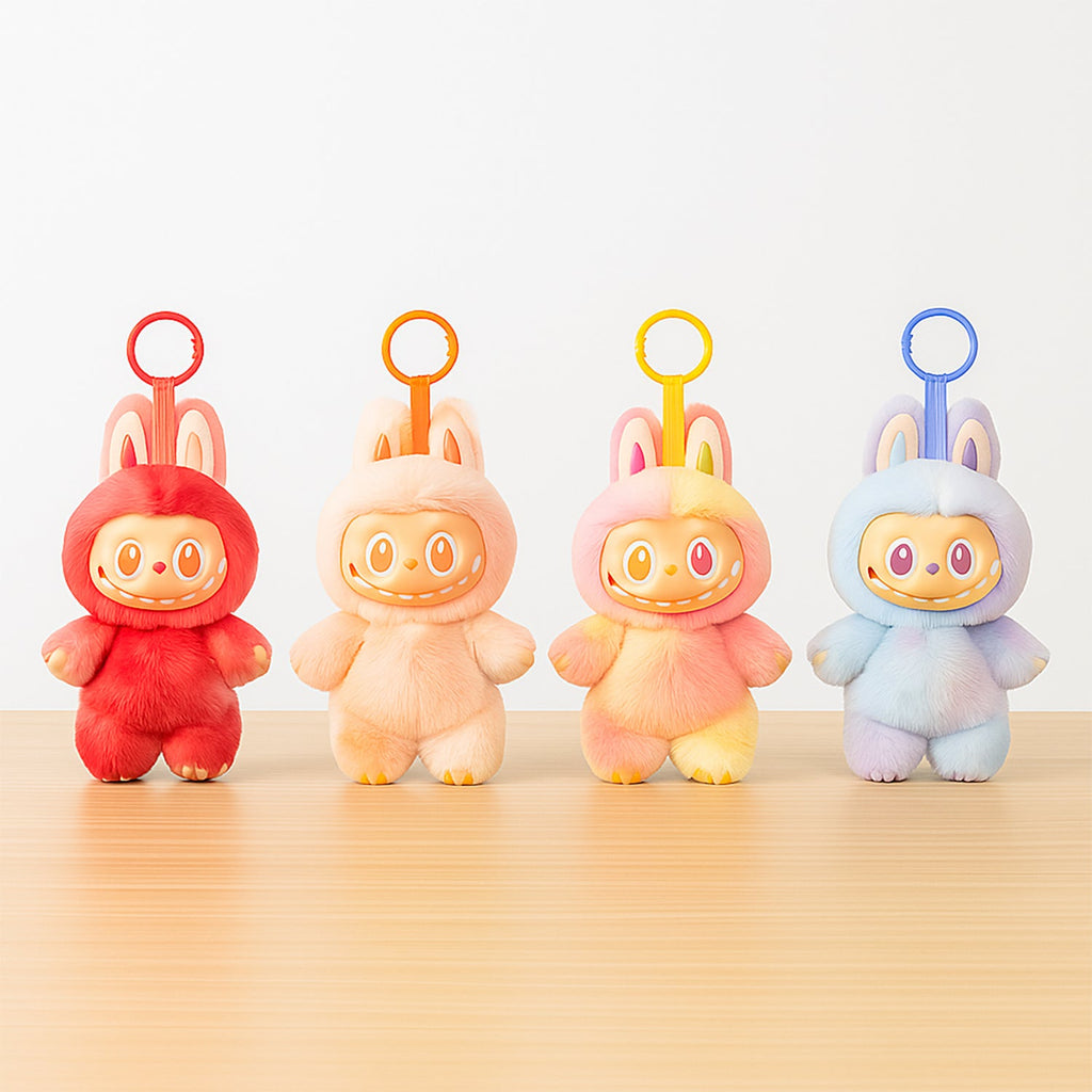Decorative plush keychain for backpacks and keys