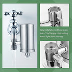 Close-up of the easy-to-use lever switch on the faucet water filter, allowing selection between filtered and tap water.