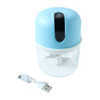 Front view of the compact mini electric garlic chopper, ideal for small kitchens.
