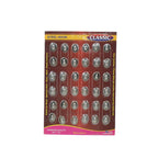 Packaging of the 36-piece set of self-adhesive stainless steel wall hooks from Indo Glow.