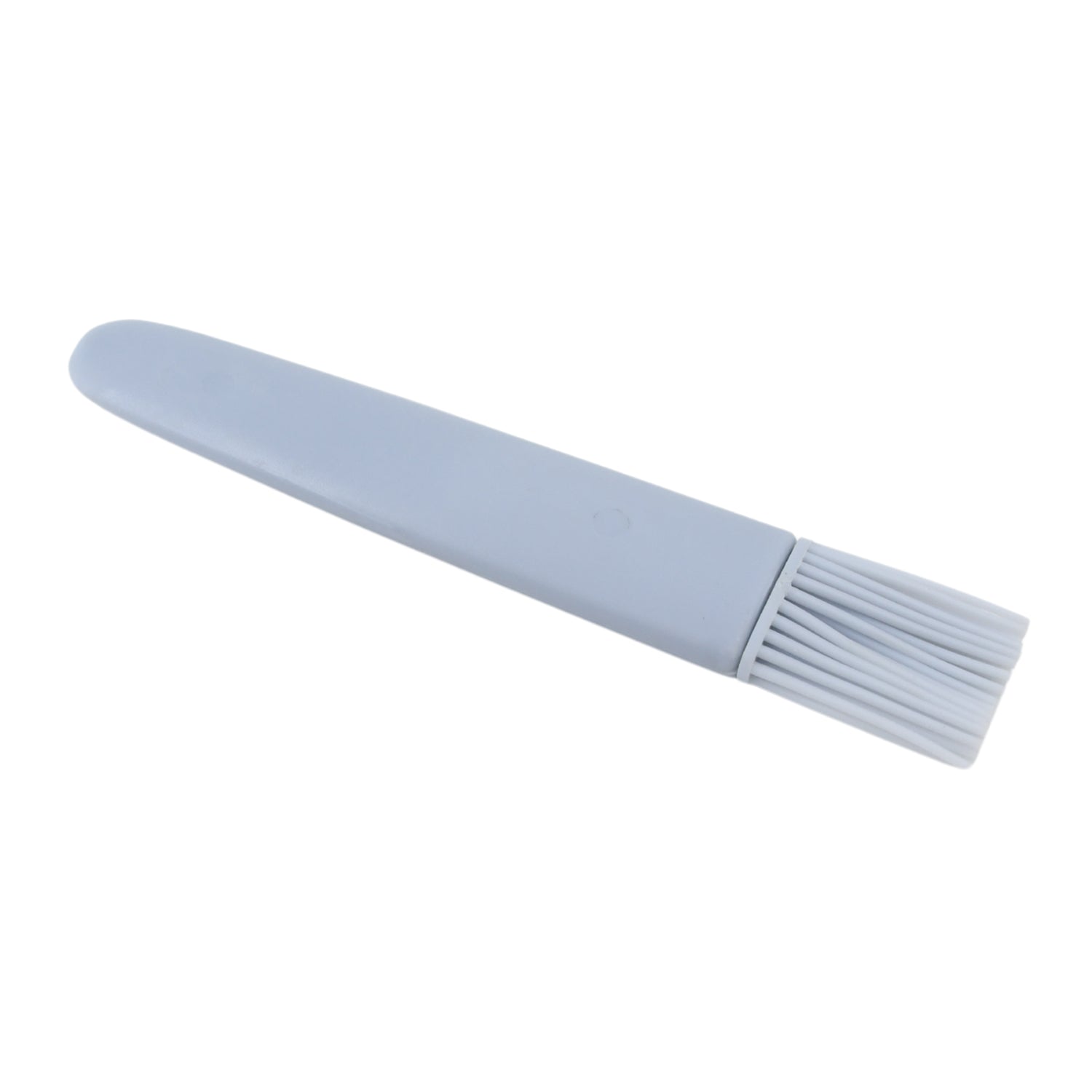 Heat-resistant grill basting brush with soft, non-shedding silicone bristles.