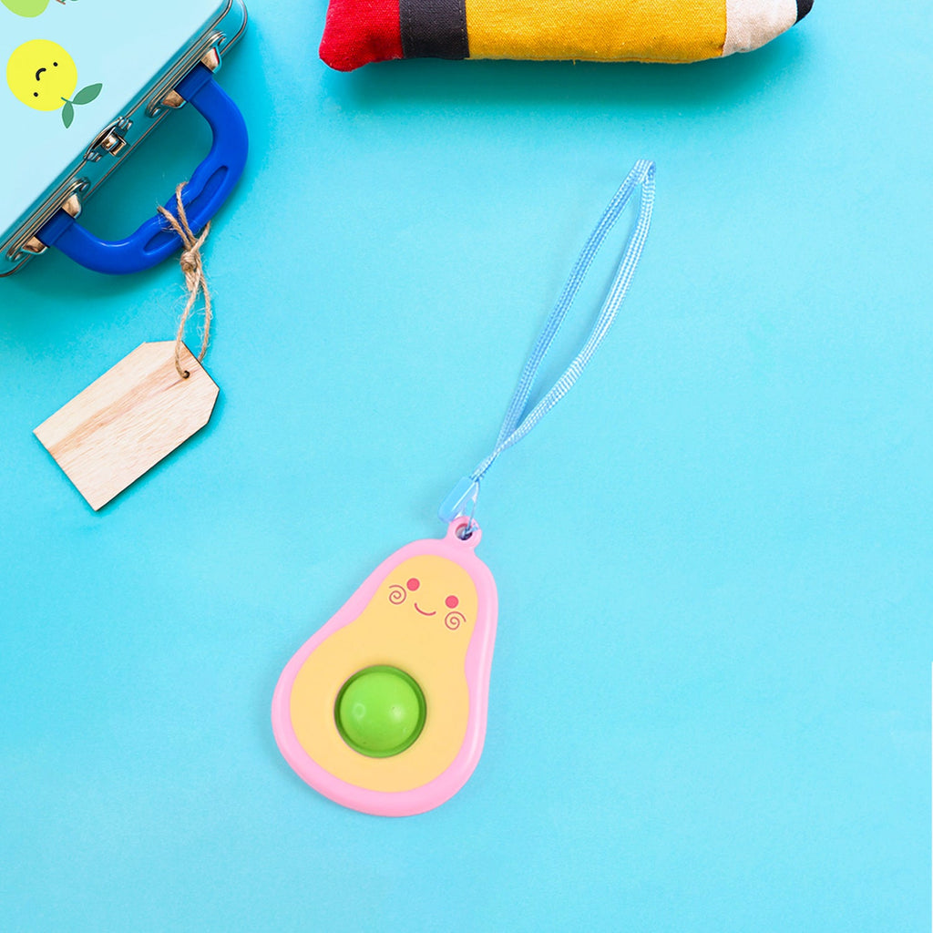 Pocket-sized avocado push pop fidget toy for stress relief