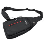 Inside view of the crossbody bag's spacious compartments and pockets.
