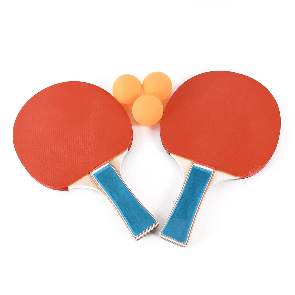 Detailed view of Konex ergonomic wooden handle on table tennis racket