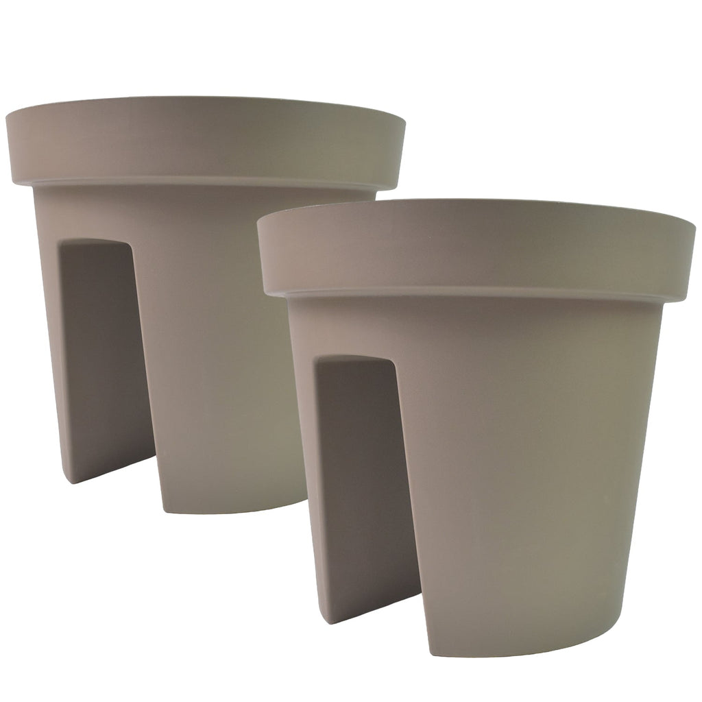 2 piece balcony planter boxes designed for succulents and flowers on railings