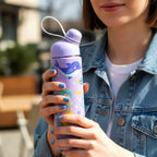 Side view of Pexpo Pico Art insulated water bottle showing capacity