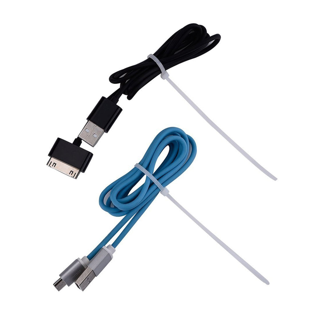 One hundred black heavy duty cable ties clearly packaged in a transparent bag.