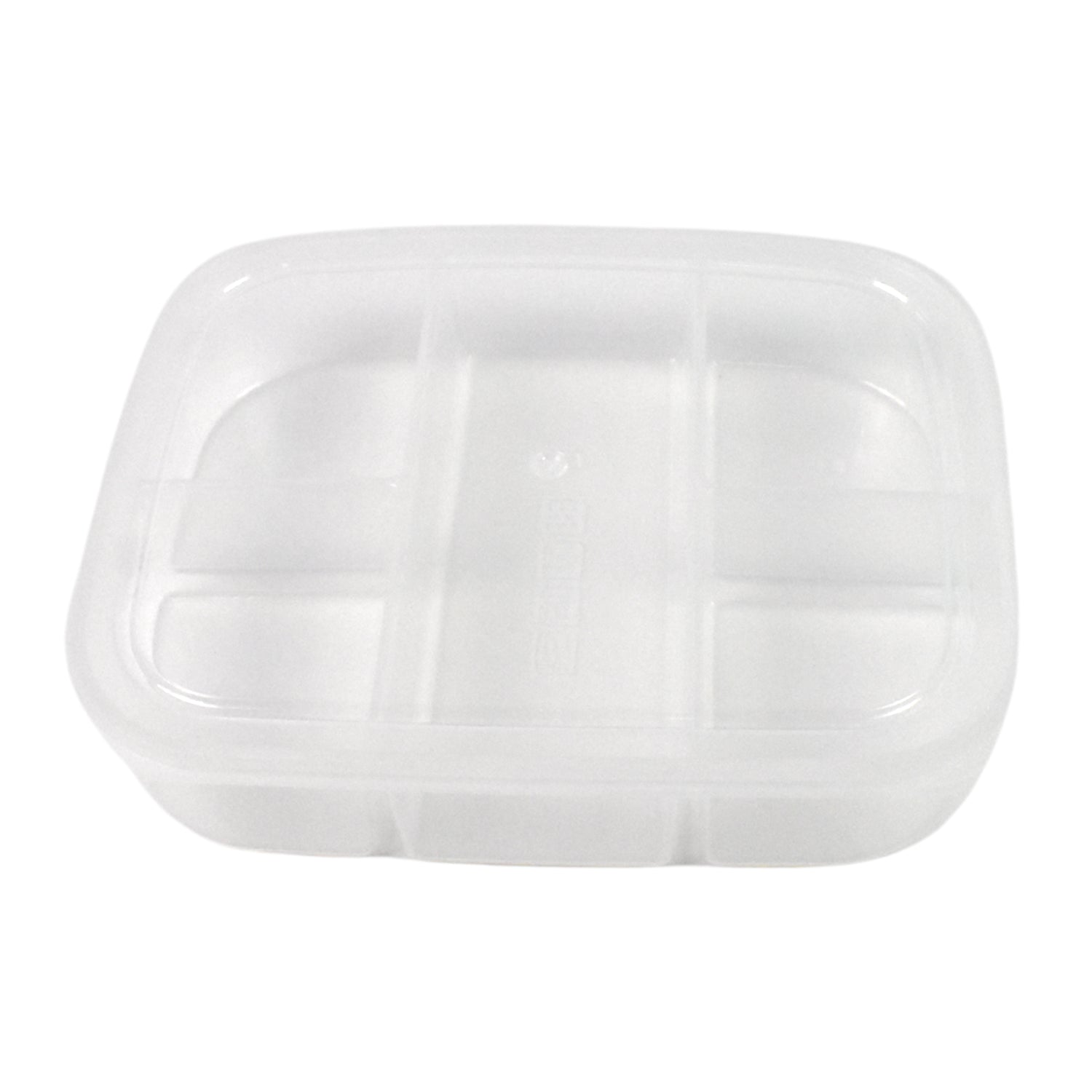 Closed view of the reusable 5-compartment tiffin box, showcasing its secure lid.