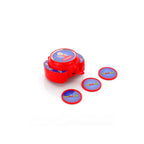 Kids hand disk shooter toy worn on a hand, ready for launching discs.