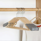 Ergonomic design of the PP clothes hanger for wrinkle-free storage.
