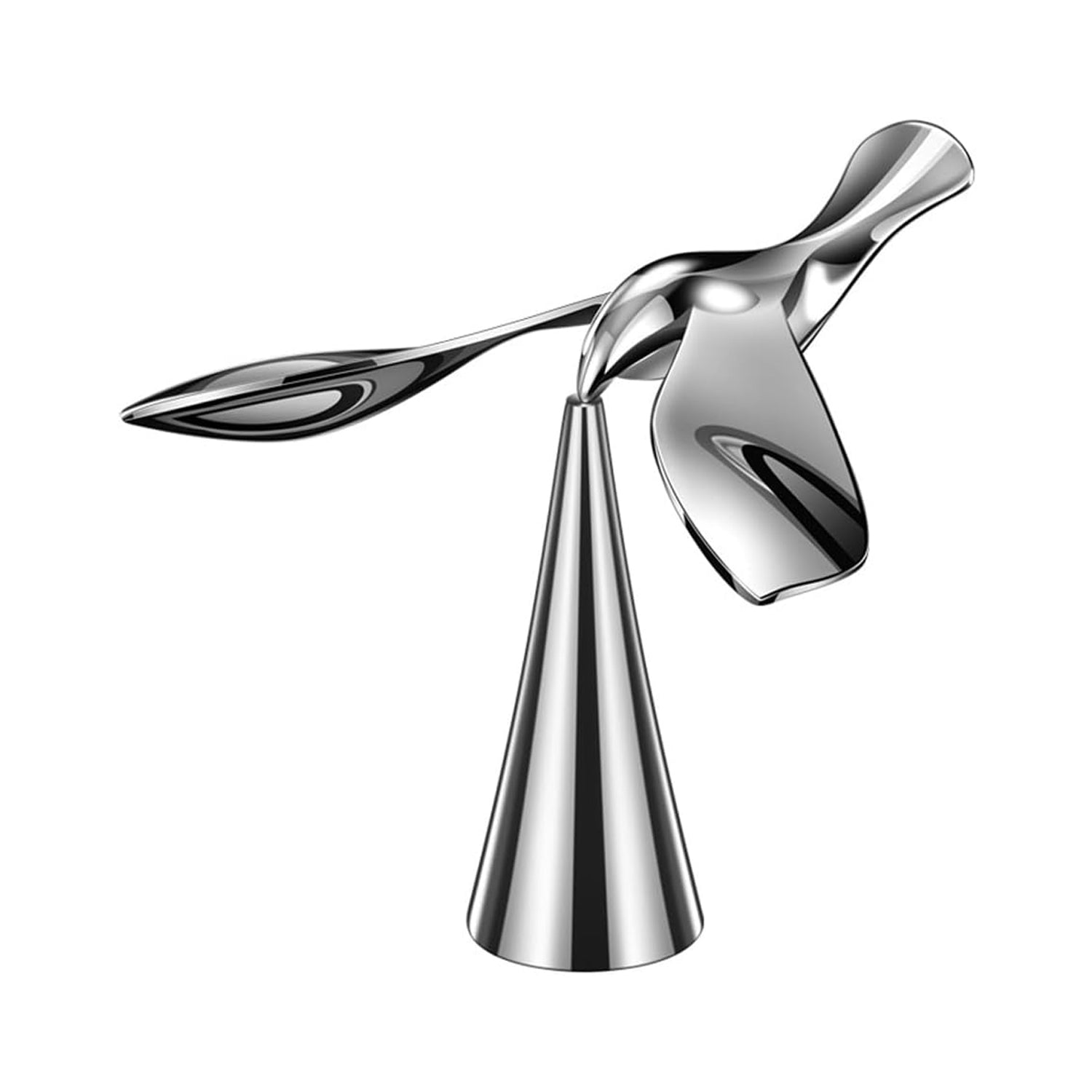 Decorative bird-style rotating bottle opener with magnetic cap catcher