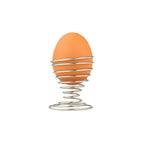 Egg stand with spiral wire design made of durable stainless steel