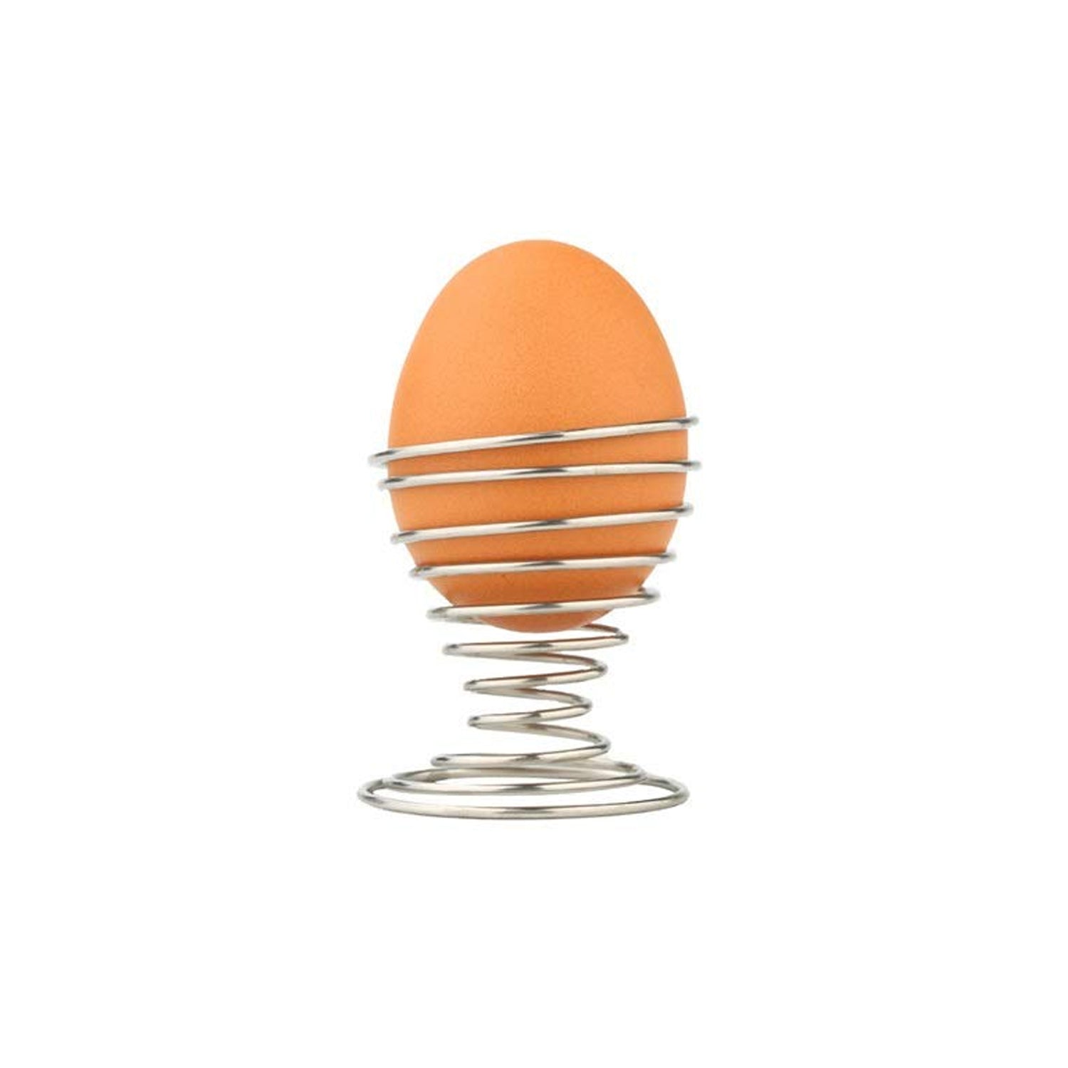 Egg stand with spiral wire design made of durable stainless steel