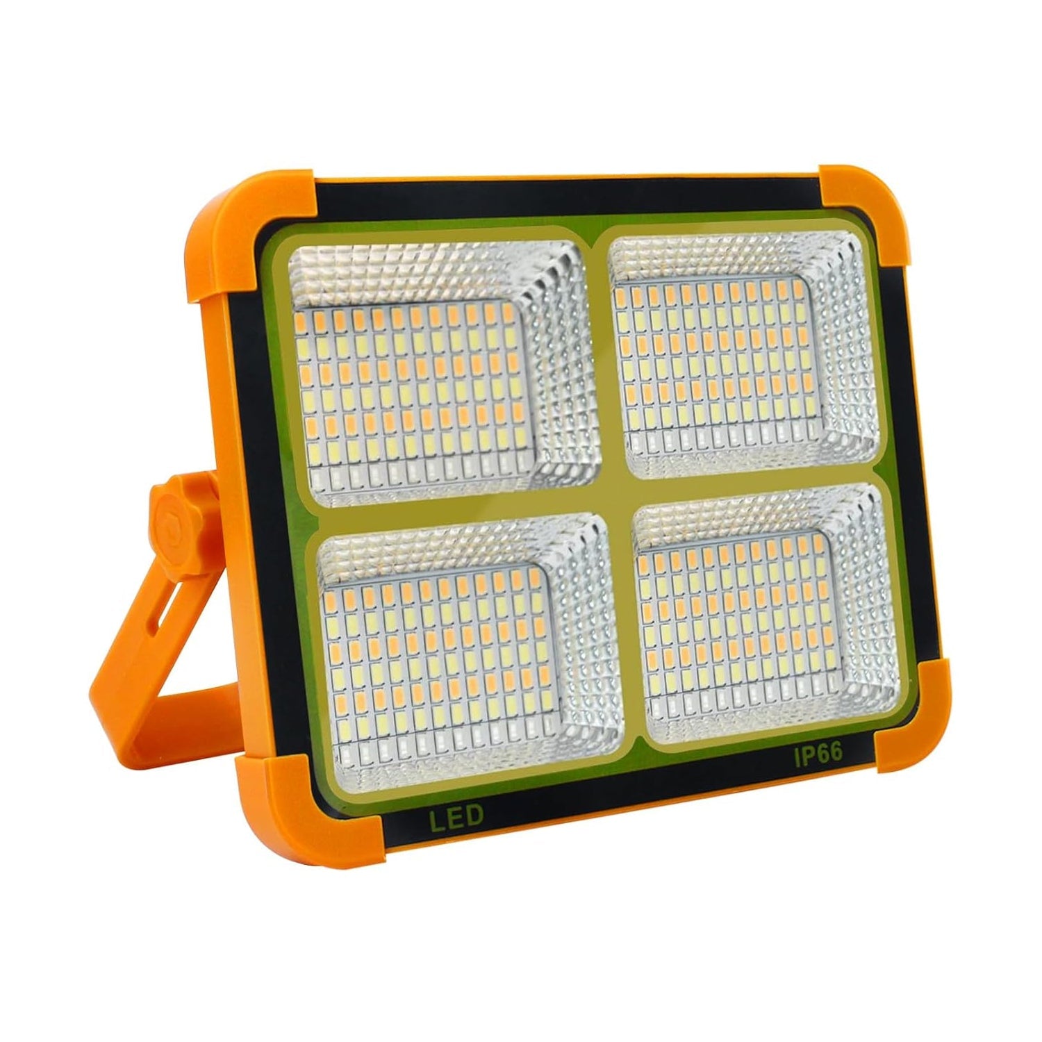 Solar LED Flood Light charging a mobile device via USB output power bank