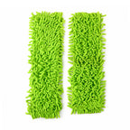 Detachable microfiber mop head for easy washing and replacement.