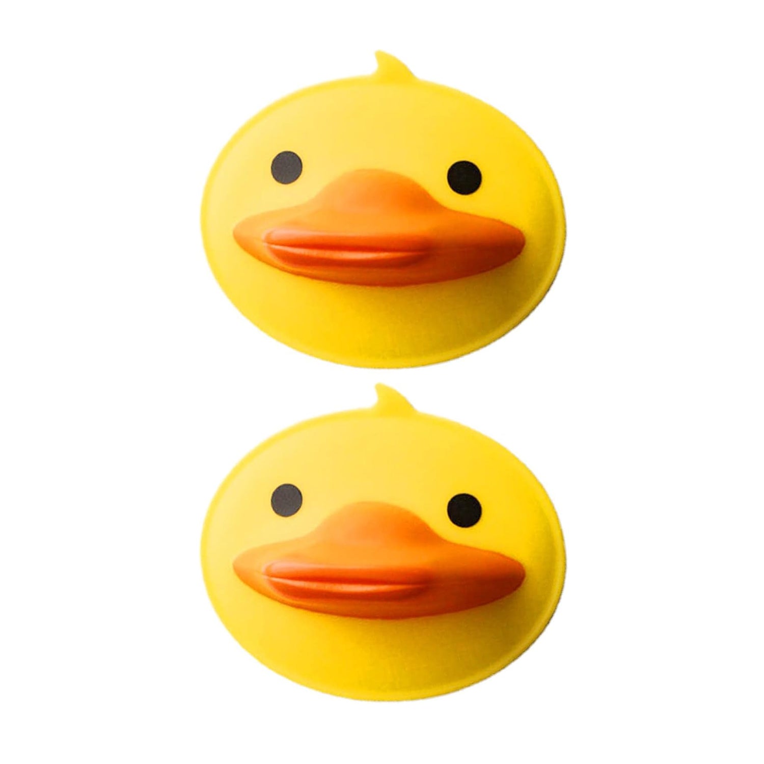 Duck-shaped heat protection silicone hot pot holder mat on kitchen counter