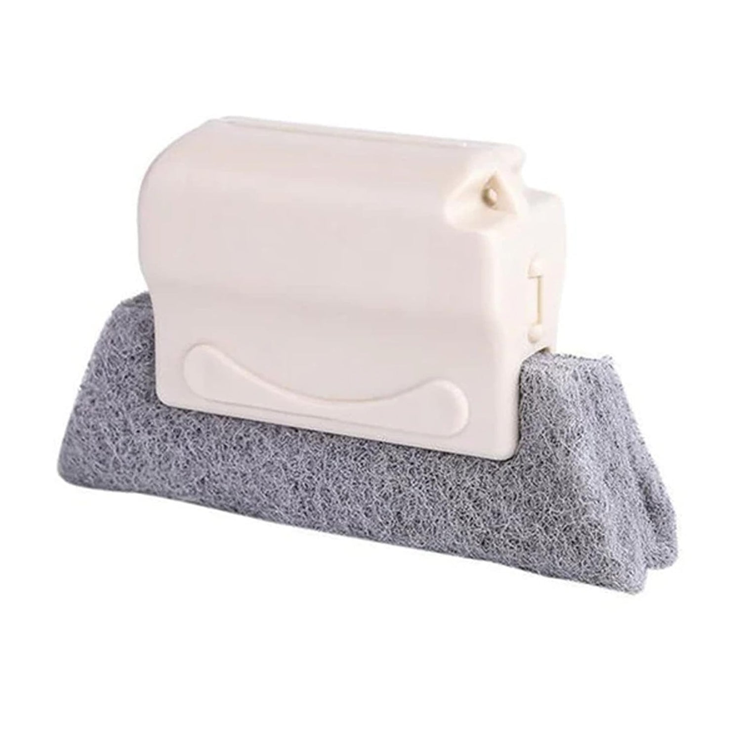Flexible bristles of the crevice cleaning brush reaching tight spaces.