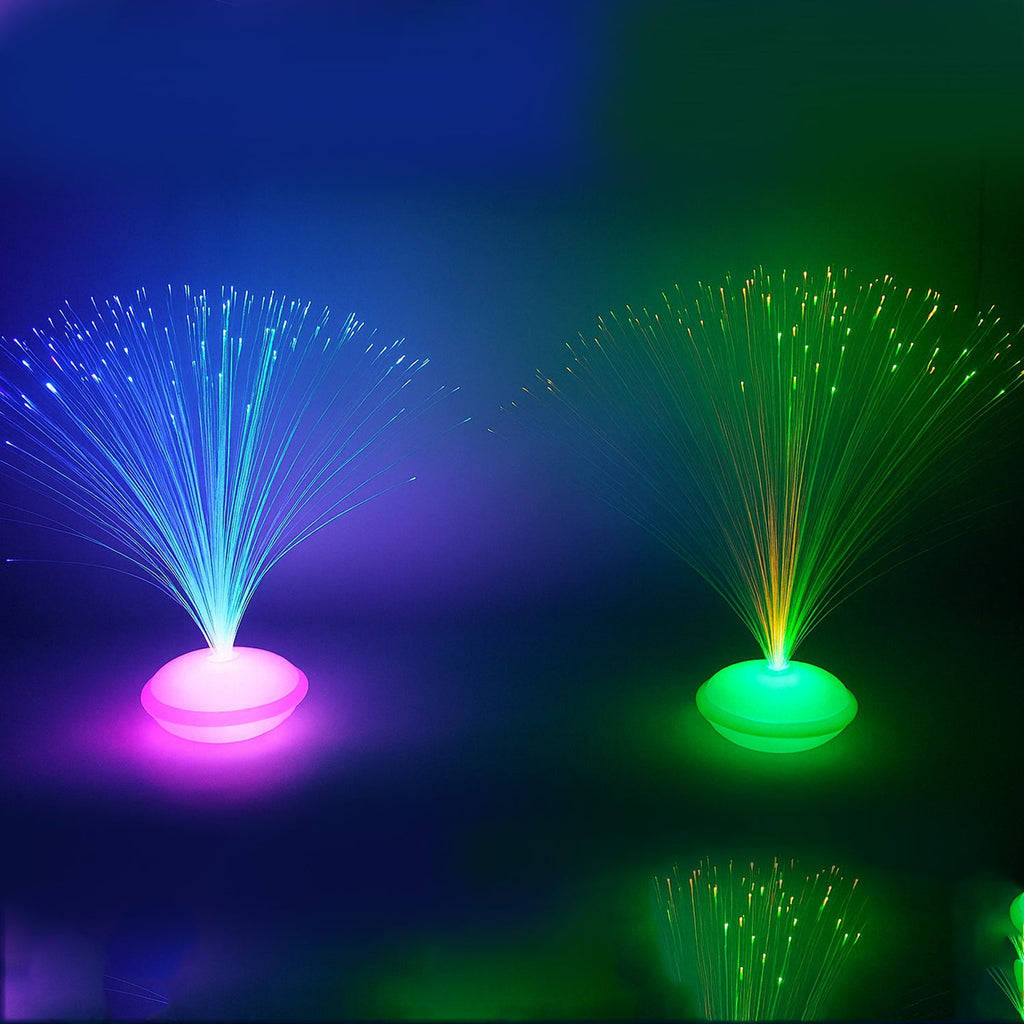 Set of 12 fiber optic LED night lamps with colorful display