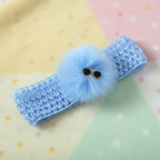 Soft elastic headband with pom pom for infants