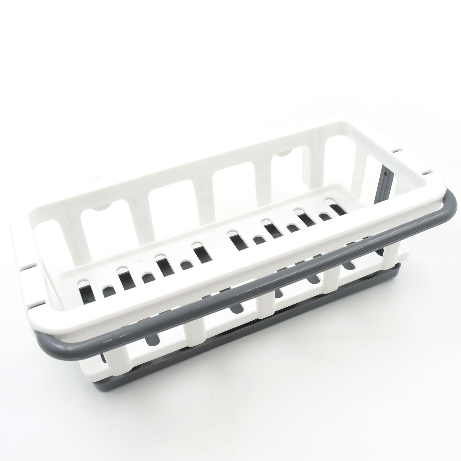 Dishcloth drying on the integrated bar of the versatile kitchen sink organizer.