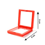 Jewellery float displayed inside transparent box highlighting ring and pendant placement