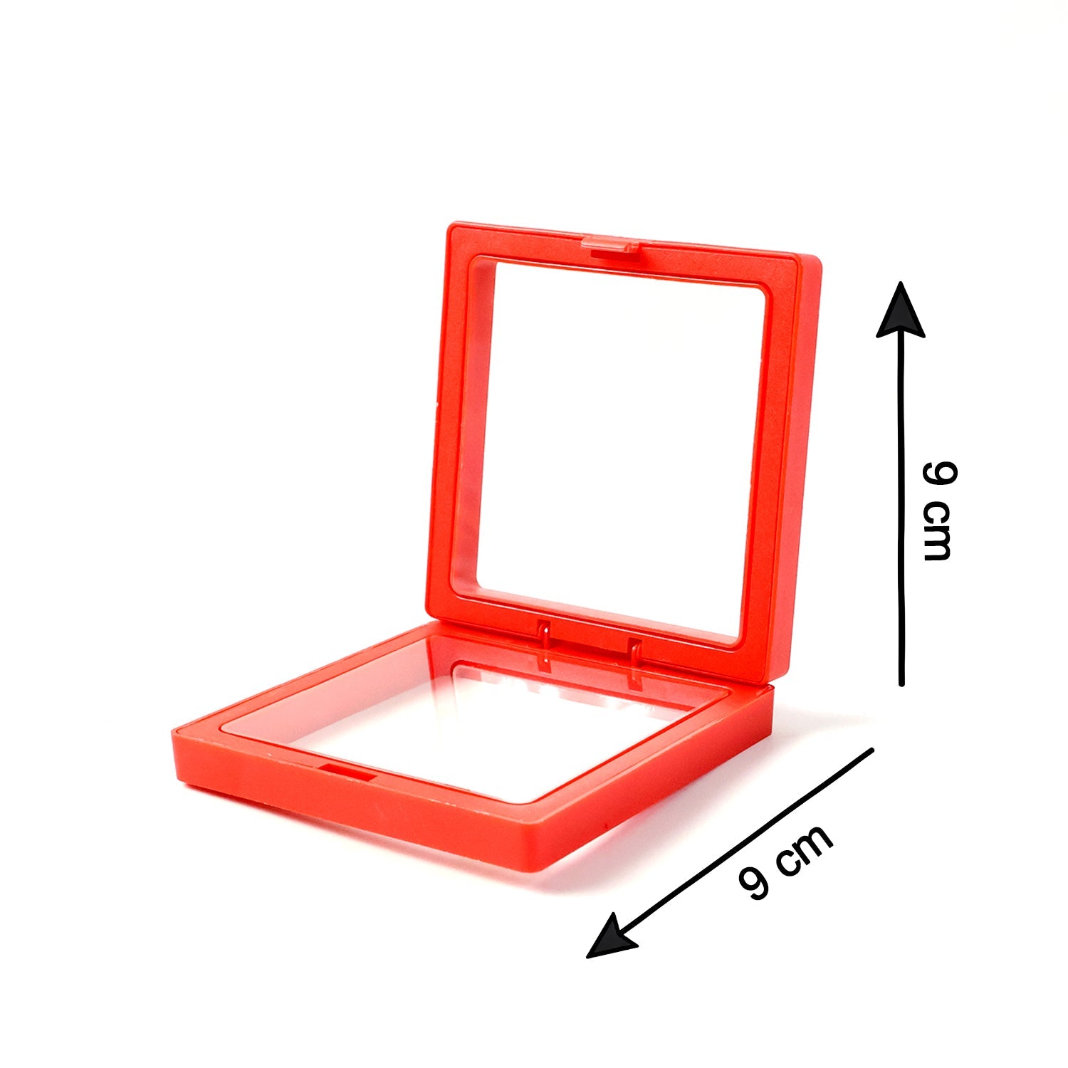 Jewellery float displayed inside transparent box highlighting ring and pendant placement