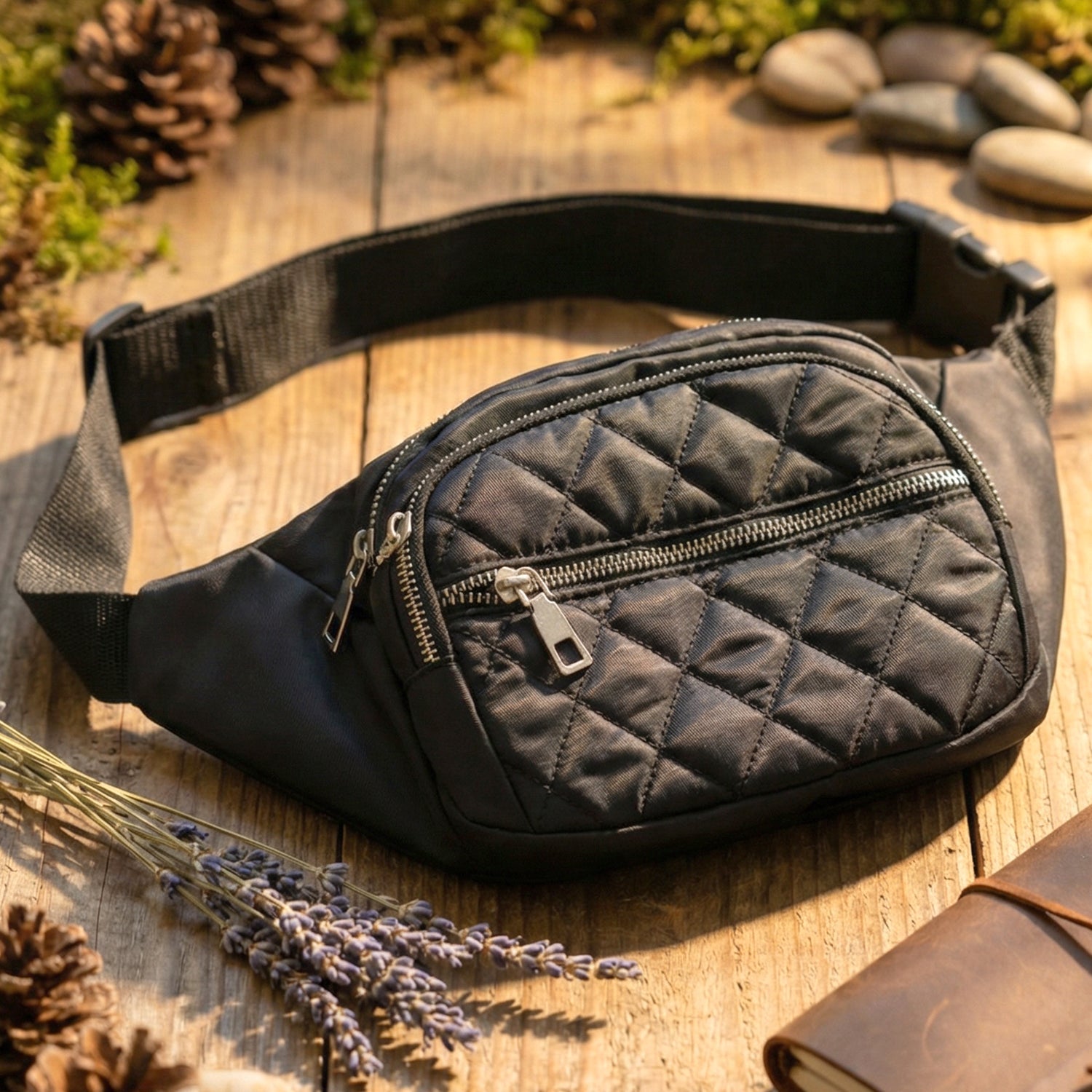 Compact multipurpose waist belt bag for organizing essentials