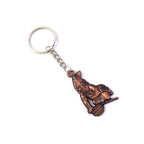 Premium metal keychain showing Bal Krishna with butter pot design