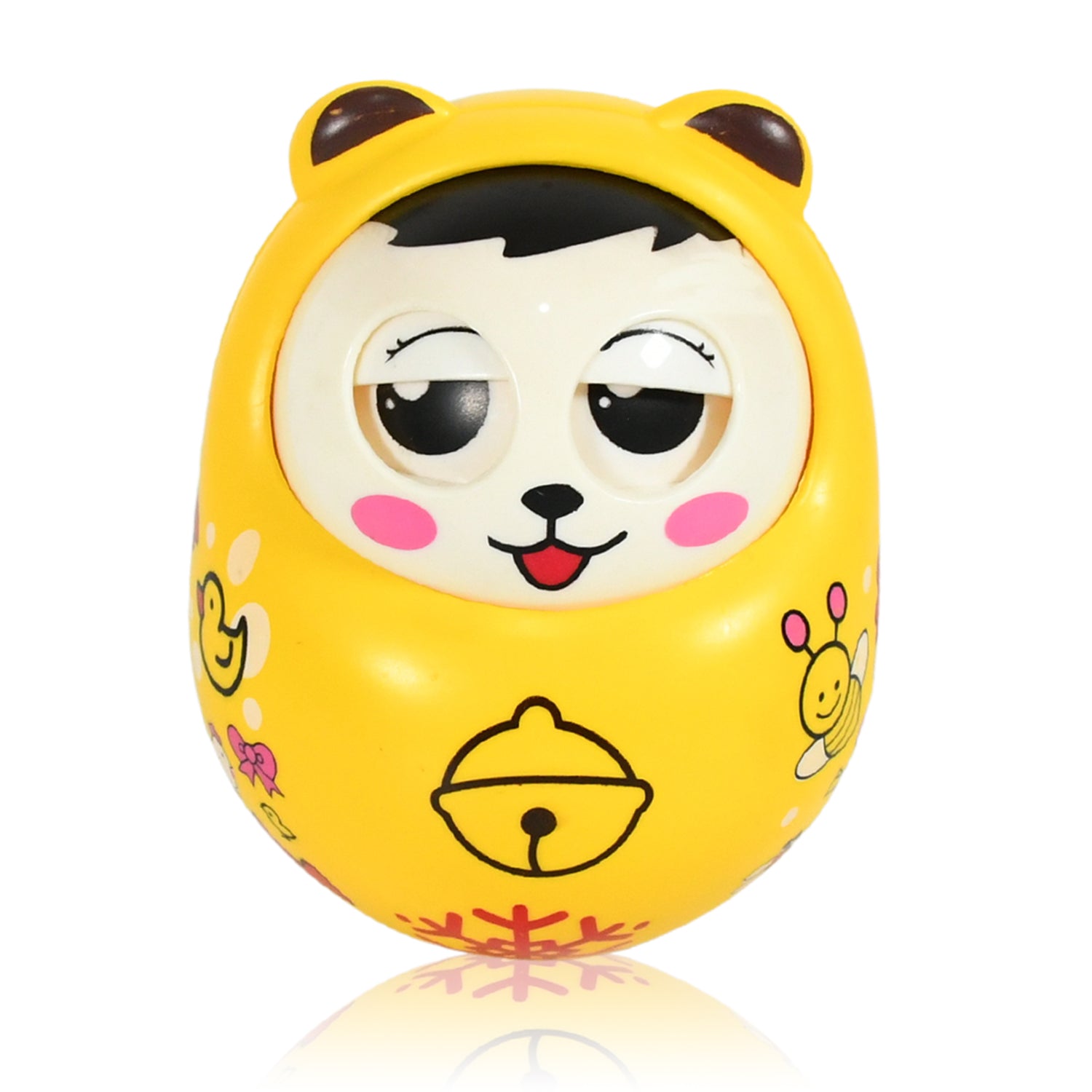 Front view of the vibrant musical roly poly toy for infants