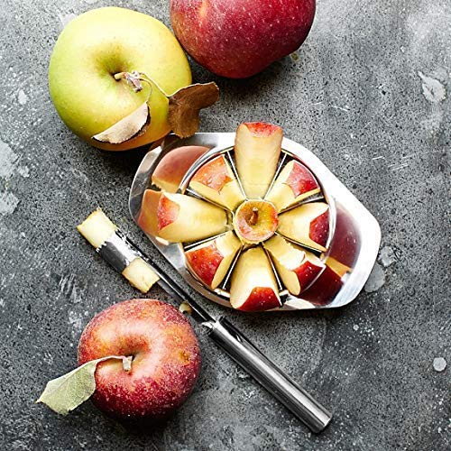 Durable stainless steel apple cutter, designed for long-lasting kitchen use.