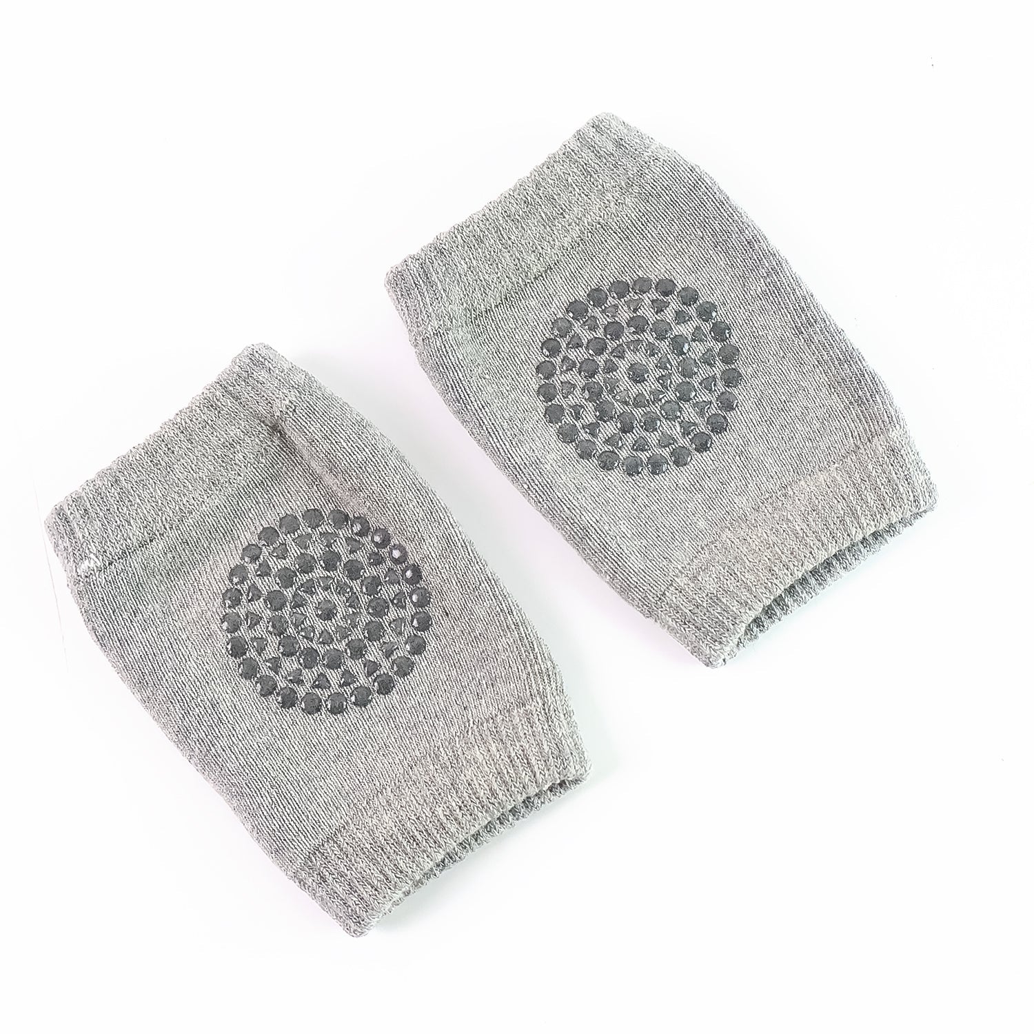 Wool knit knee sleeves for toddlers in grey for warm and cushioned support