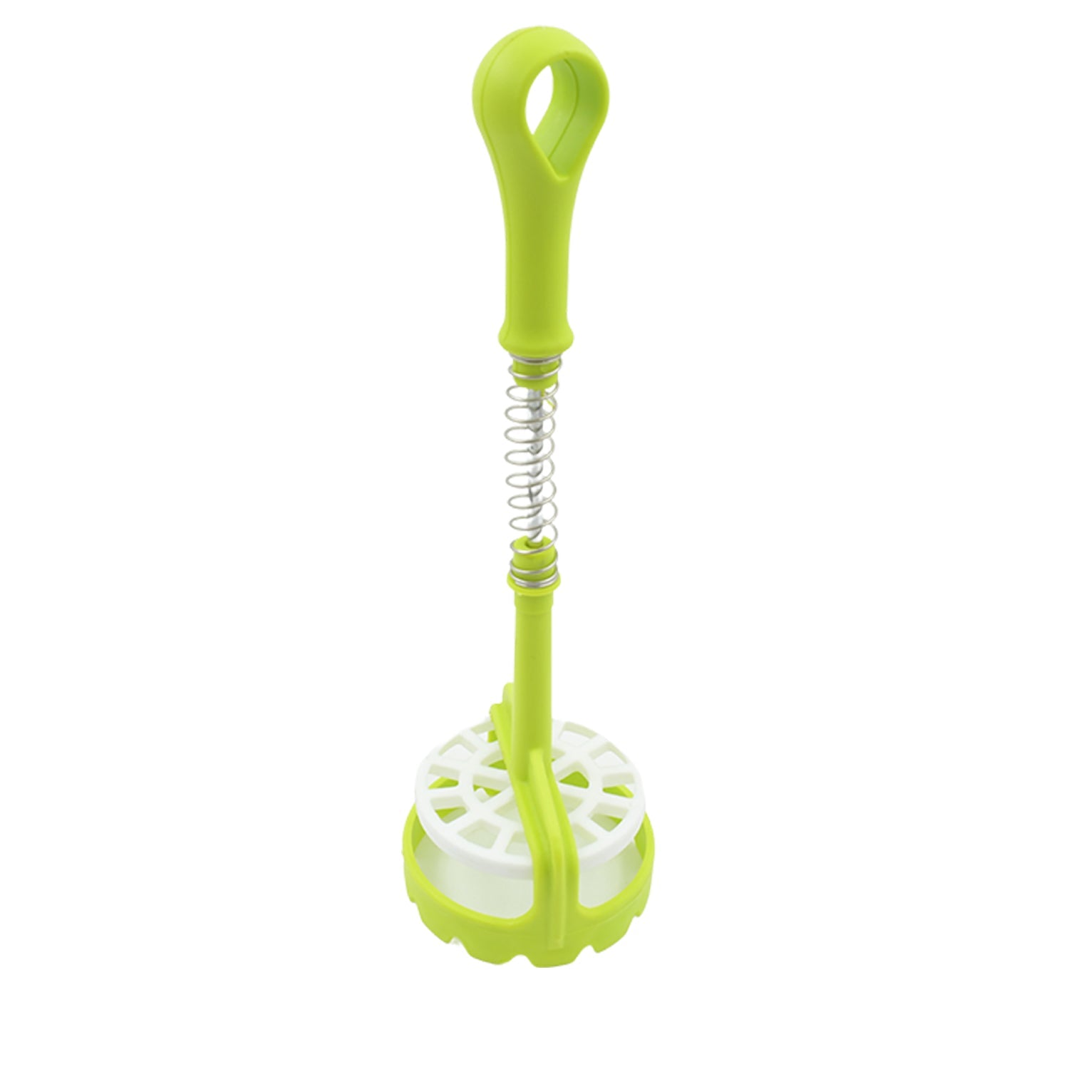 The versatile potato masher shown mashing sweet potatoes in a bowl.