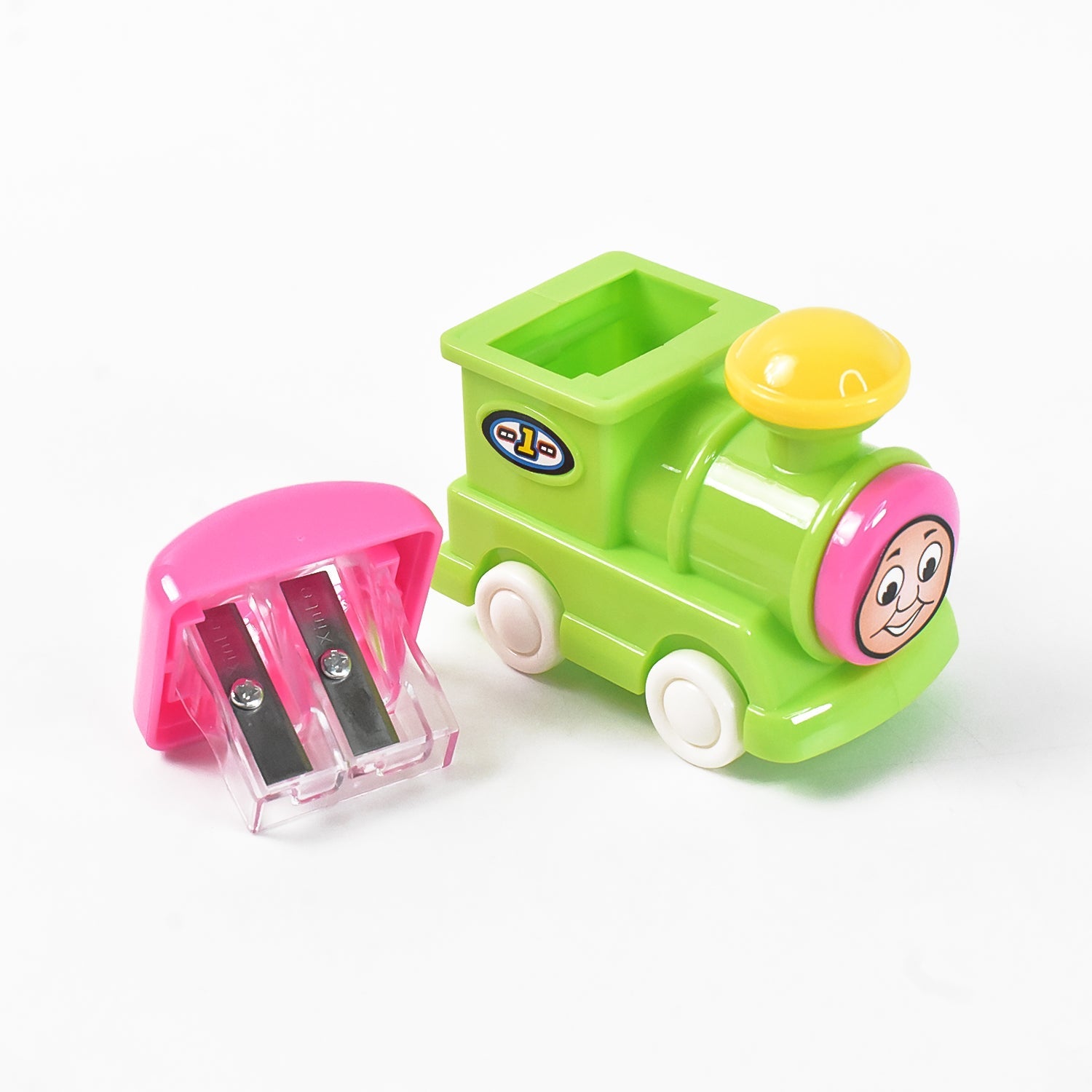 Pencil sharpener designed with TrainTrack theme for kids