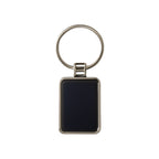 Black bar luxe metal key tag in rectangular design