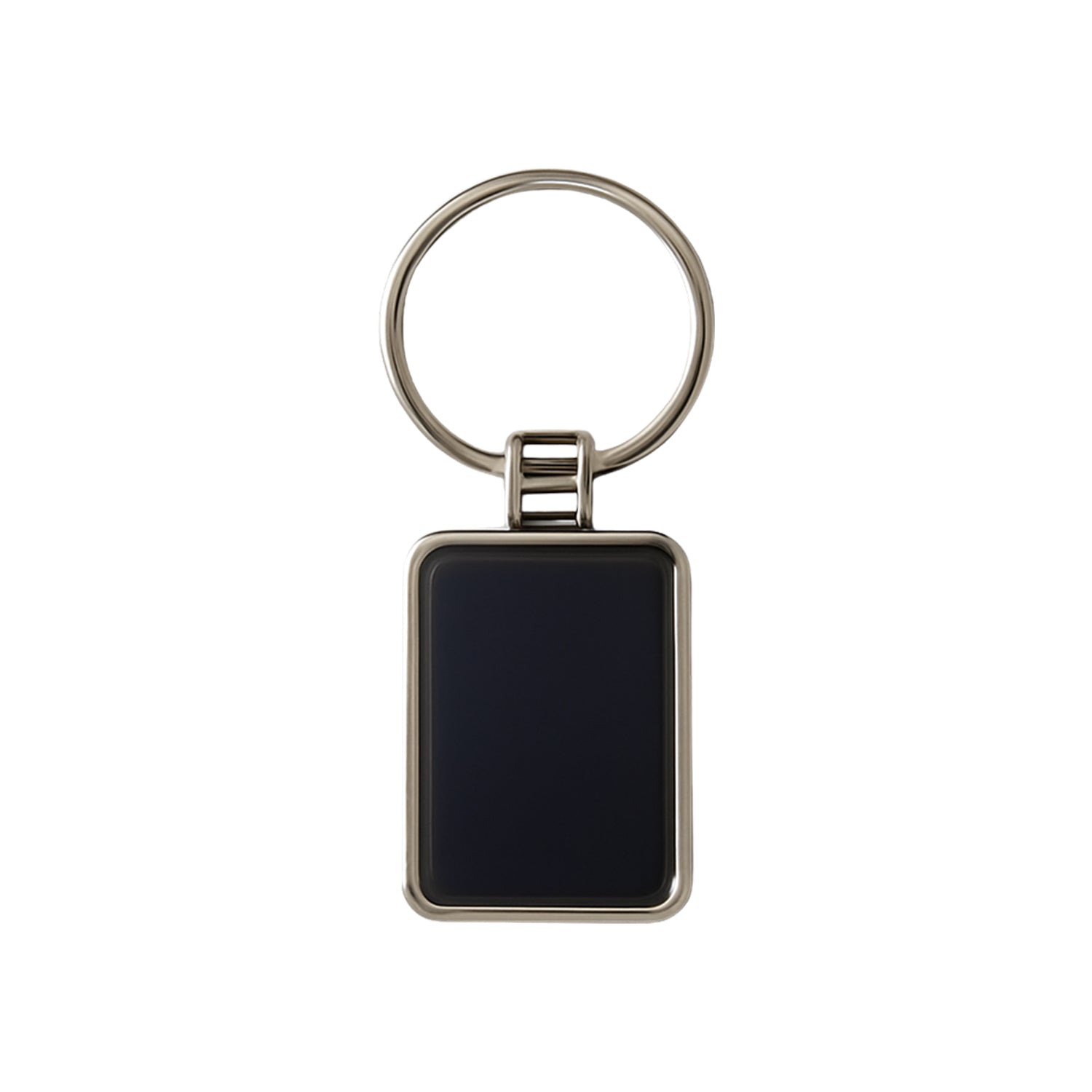 Black bar luxe metal key tag in rectangular design