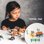 Four wild animal figures including lion and elephant from the safari animal play set for kids