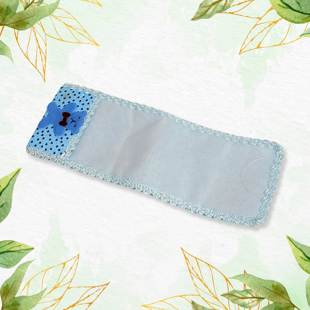 Protective cloth remote cover with a charming cartoon pattern and lace details.