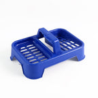 Lightweight double layer soap dish stand with a central grip handle.