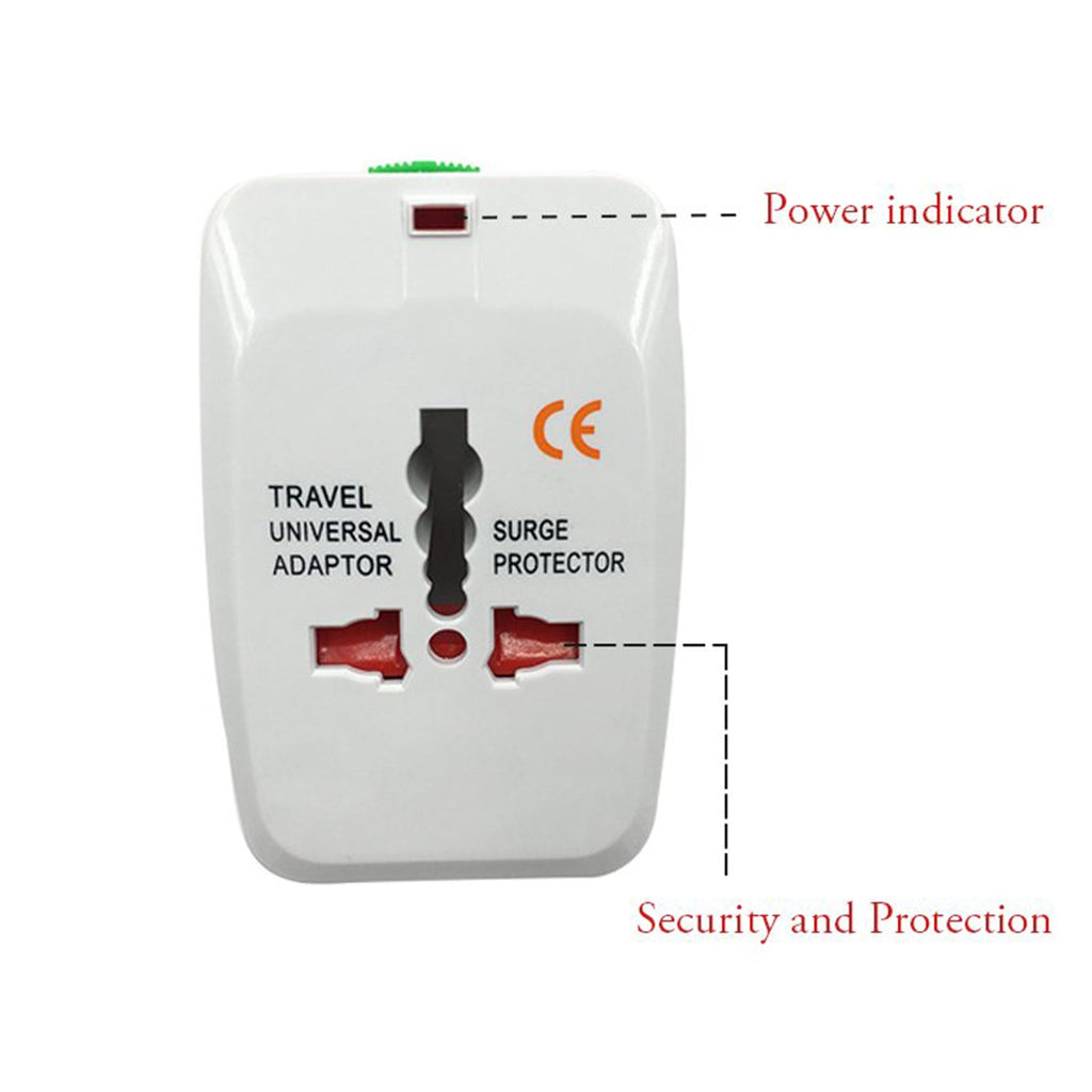 Side view of the portable travel adapter extended with an EU plug.