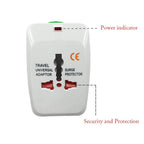 Side view of the portable travel adapter extended with an EU plug.